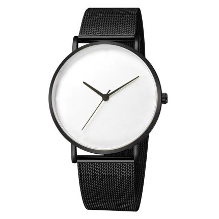 No logo Simple Watch with Blank Dial  Mesh Stainless Steel Band Men Watches Thin Minimalist Customized Watch 40mm High Quality