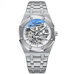 Luxury Men's Sport Business Mechanical Watches Custom Logo Stainless Steel Band Water Resistant Luminous on Bezel lobinni