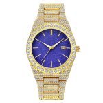 Top Quality Mens No Logo Luxury Stainless Steel Gold Diamond Quartz Watch - Image 2